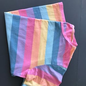 PINK ORANGE YELLOW BLUE PURPLE STRIPPED TSHIRT